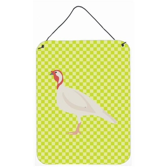Beltsville Small White Turkey Hen Green Wall or Door Hanging Prints - Green - 12 x 16 in.