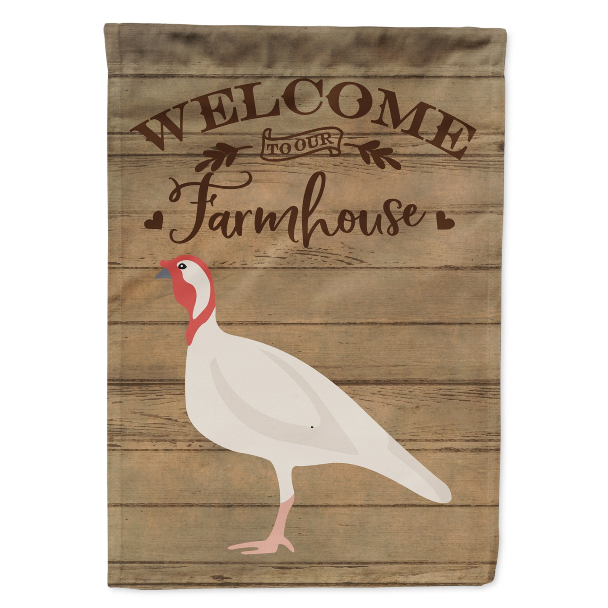 Caroline's Treasures CK6933CHF Beltsville Small White Turkey Hen Welcome Flag Canvas House Size , Large, multicolor
