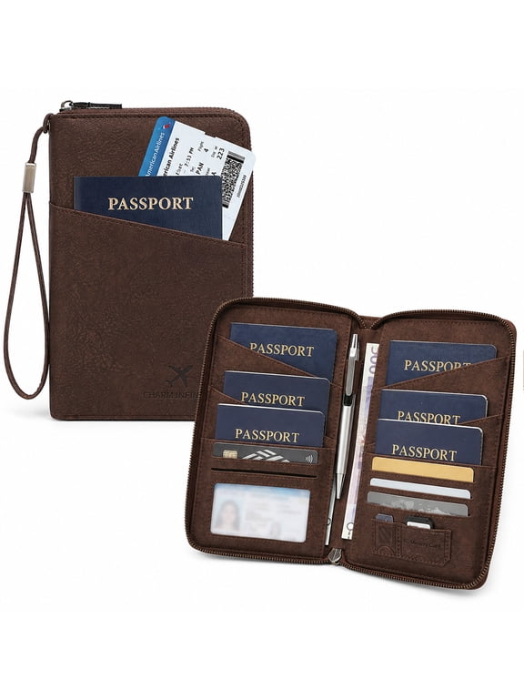 Beltsy Multi functional Passport Holder, Women RFID Blocking Passport Wallet, Travel Document Organizer for Premium Wallets, Passport Holders Bag for Women & Men Traveling, Cash Credit Cards Case