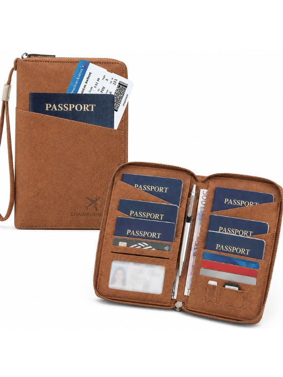 Beltsy Multi functional Passport Holder, Women RFID Blocking Passport Wallet, Travel Document Organizer for Premium Wallets, Passport Holders Bag for Women & Men Traveling, Cash Credit Cards Case