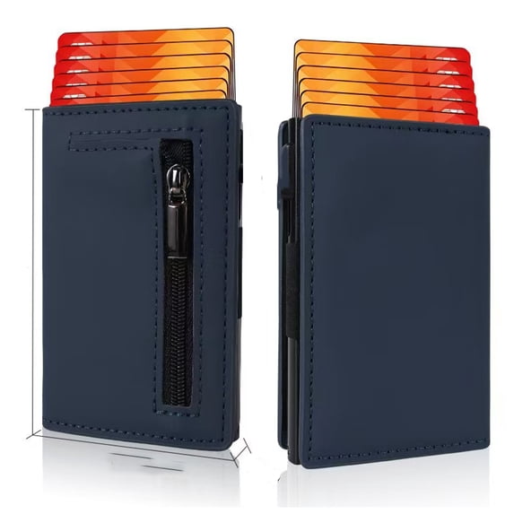Beltzy Men Wallet Slim RFID Blocking Credit Card Holder Small Wallet for Men with Pop Up Card Holder with Zip Pocket,Bifold Minimalist Smart Wallet Gift for Men