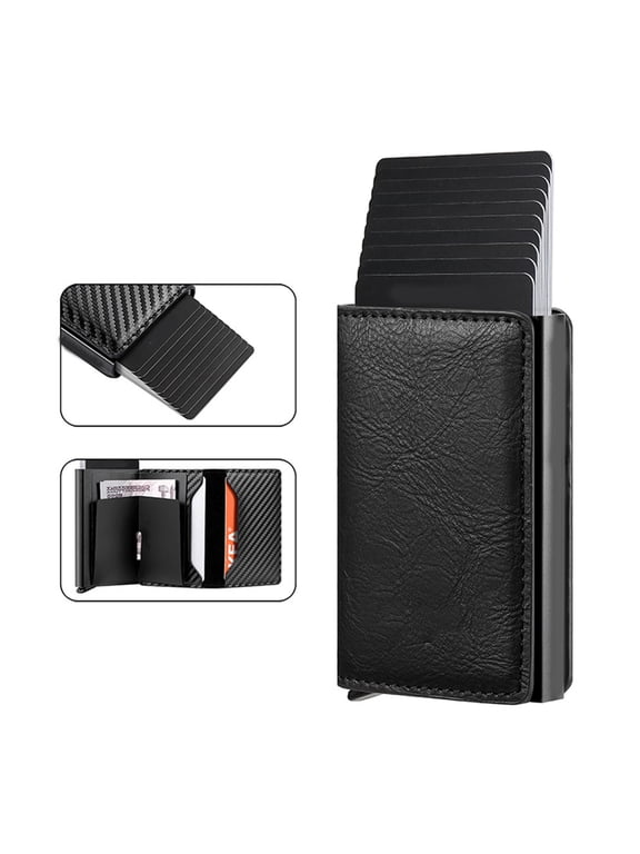 Mens Wallet Card Holder, Pop Up Smart Wallet for Men, Credit Card Holder, RFID Blocking Ridge Wallets Slim, Minimalist, 5-8 Card Capacity & Cash Slot