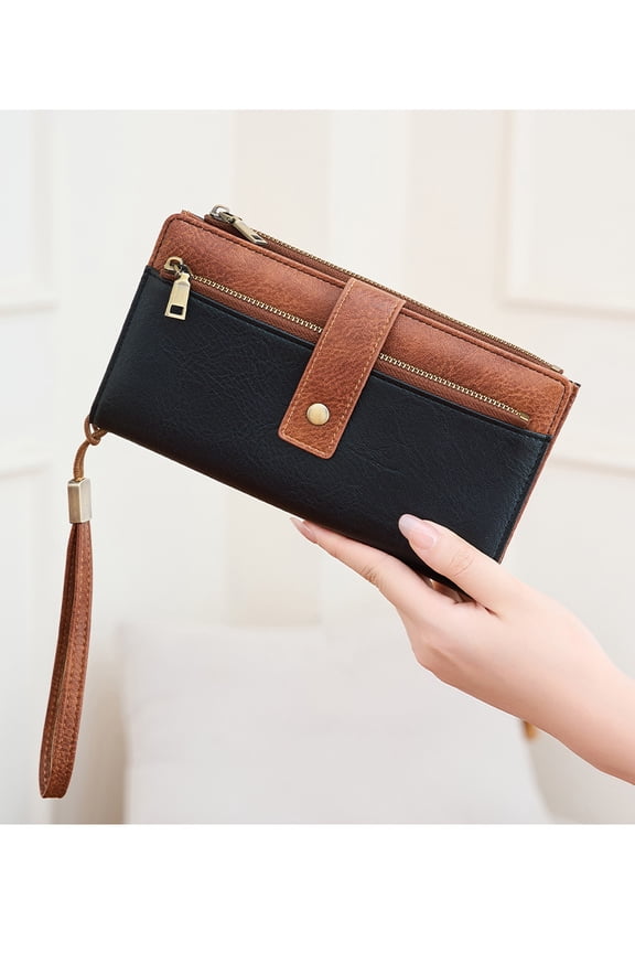 Wallets for Women Leather Credit Card Holder with RFID Blocking Large Capacity Wristlet with RFID Blocking
