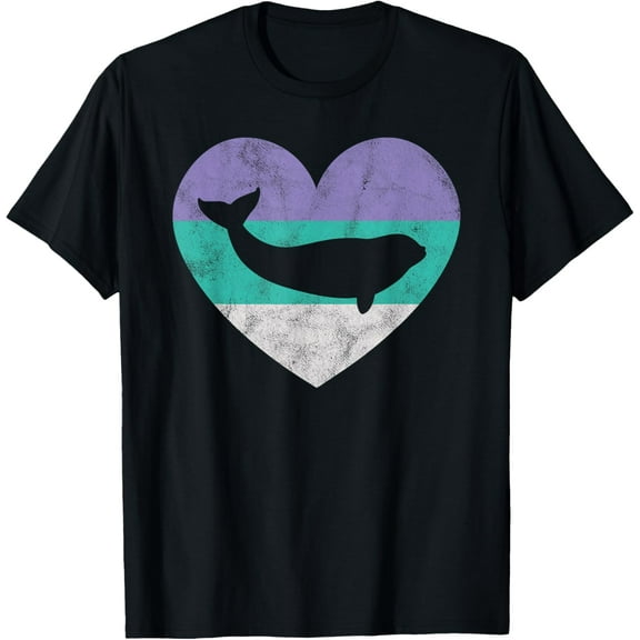Beluga Whale Gift For Women & Girls Retro Cute T-Shirt