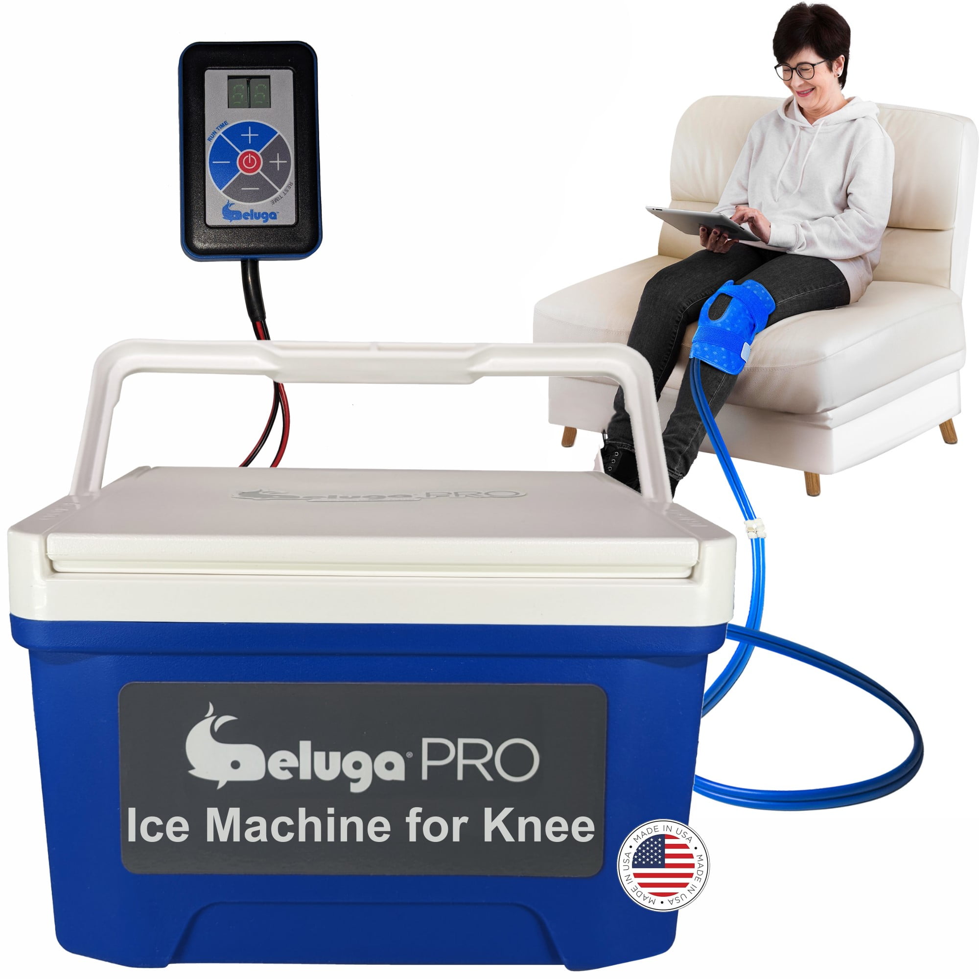 BelugaPro Cold Therapy Machine for Knee Pain & Swelling, Programmable Timer, 9 Quart Cooler, 3.0