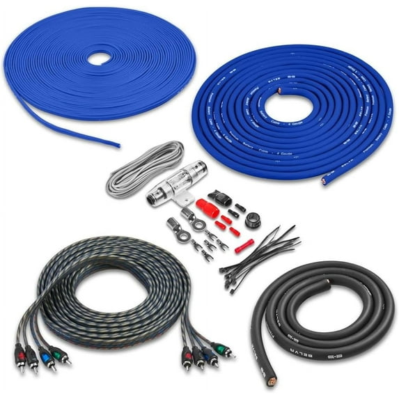 Belva BAK44BL 4 Gauge Premium CCA Complete 4-Channel Amplifier Wiring Kit with RCA for Amplifiers