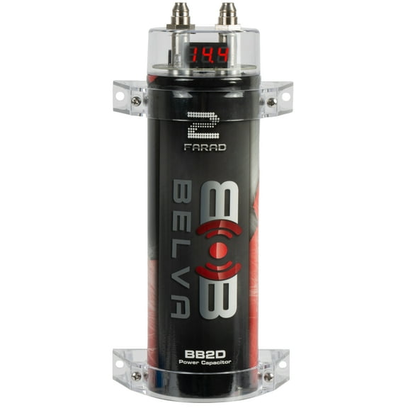 Belva BB2D 2.0 Farad Capacitor with Digital Red Display Perfect for Systems up to 2000W