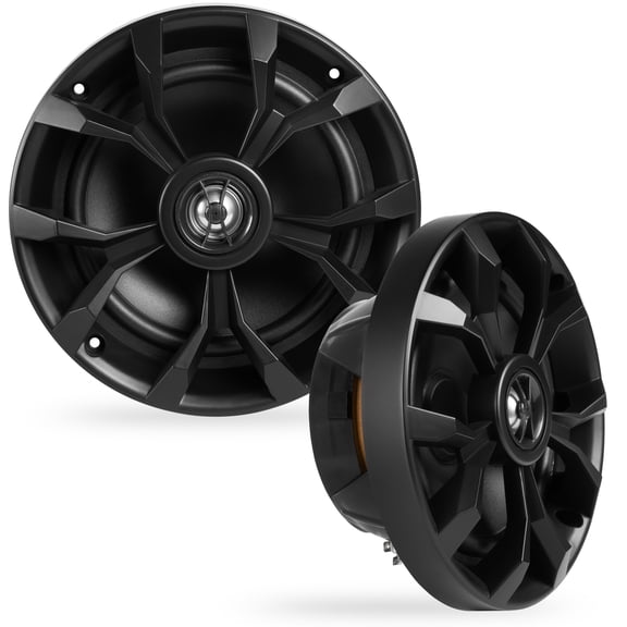 Belva BBMS65B - Pair of 6.5” 2-Way 400W Black Marine Coaxial Speakers for Marine/UTV/ATV/Motorcycle/Powersports