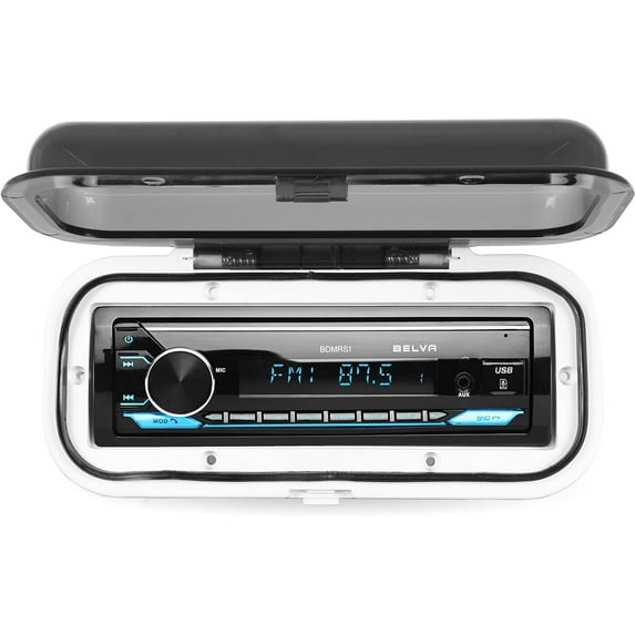 Belva BMRC3W Universal Flip-up, White Water-Resistant Marine Radio Cover/Radio Splash Guard