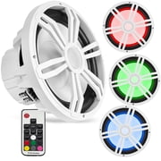 BELVA BMS12RW 1000W 12 Marine Subwoofer with RGB LED Lighting for Boats/ATV/UTV/SxS/Powersport