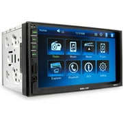 Belva BMV712 7" Double DIN Touchscreen Mechless Car Stereo Receiver w/ Bluetooth and Phone Mirroring