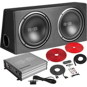 Belva BPKG212v2 Complete Bass Package, Dual 12 4-Ohm Woofers with Class A/B Mono Block Amp, 1200 Watts Max Power and Amp Kit, Version 2