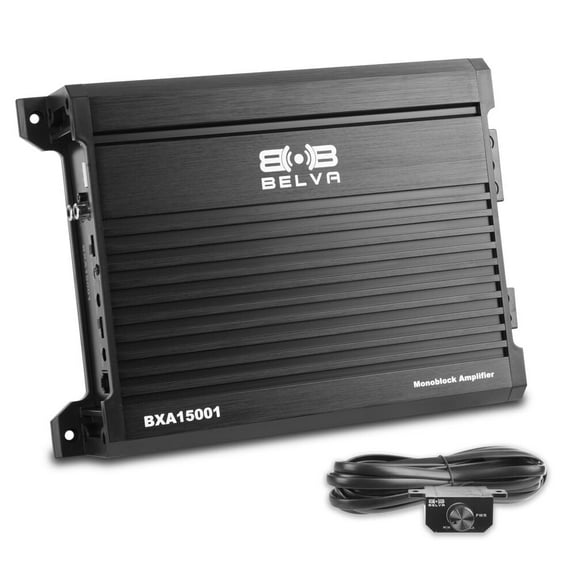 Belva BXA15001 Class-A/B Monoblock Car Audio MOSFET Amplifier 1500W w/ Remote Subwoofer Control