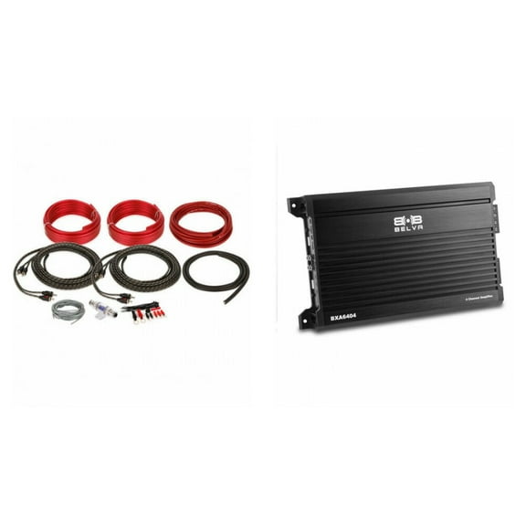 Belva BXA6404 Amplifier + Belva BAK84 8 Gauge Amp Kit 240W Total RMS 4-Channel Amplifier Package (Includes Amplifier and Amp Wiring Kit)