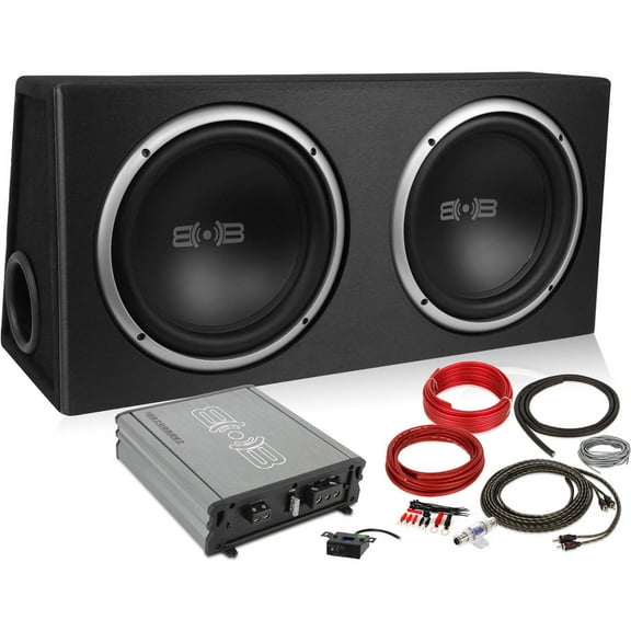 Belva Custom-Fit 10" Car Subwoofers with Class A/B Mono Block Amp, Black
