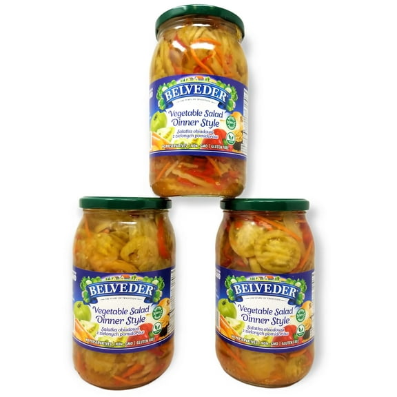 Belveder Dinner Style Vegetable Salad 31.74 oz 900g, Vegan, Non-GMO, Gluten-Free Pack of 3