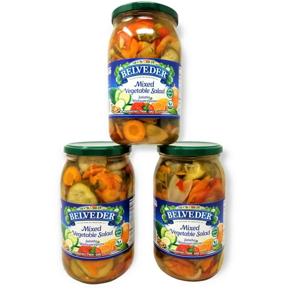 Belveder Mixed Vegetable Salad 31.74 oz 900g, Vegan, Non-GMO, Gluten-Free Pack of 3