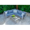 thumbnail image 1 of Belvedere 4-Piece Brushed Aluminum Outdoor Patio Furniture Sectional Sofa Set w/ Three-piece Sectional and Coffee Table, 1 of 6