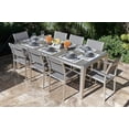 thumbnail image 1 of Belvedere 9-Piece Brushed Aluminum Outdoor Patio Furniture Dining Table Set with Dining Table and Eight Sling Chairs, 1 of 6