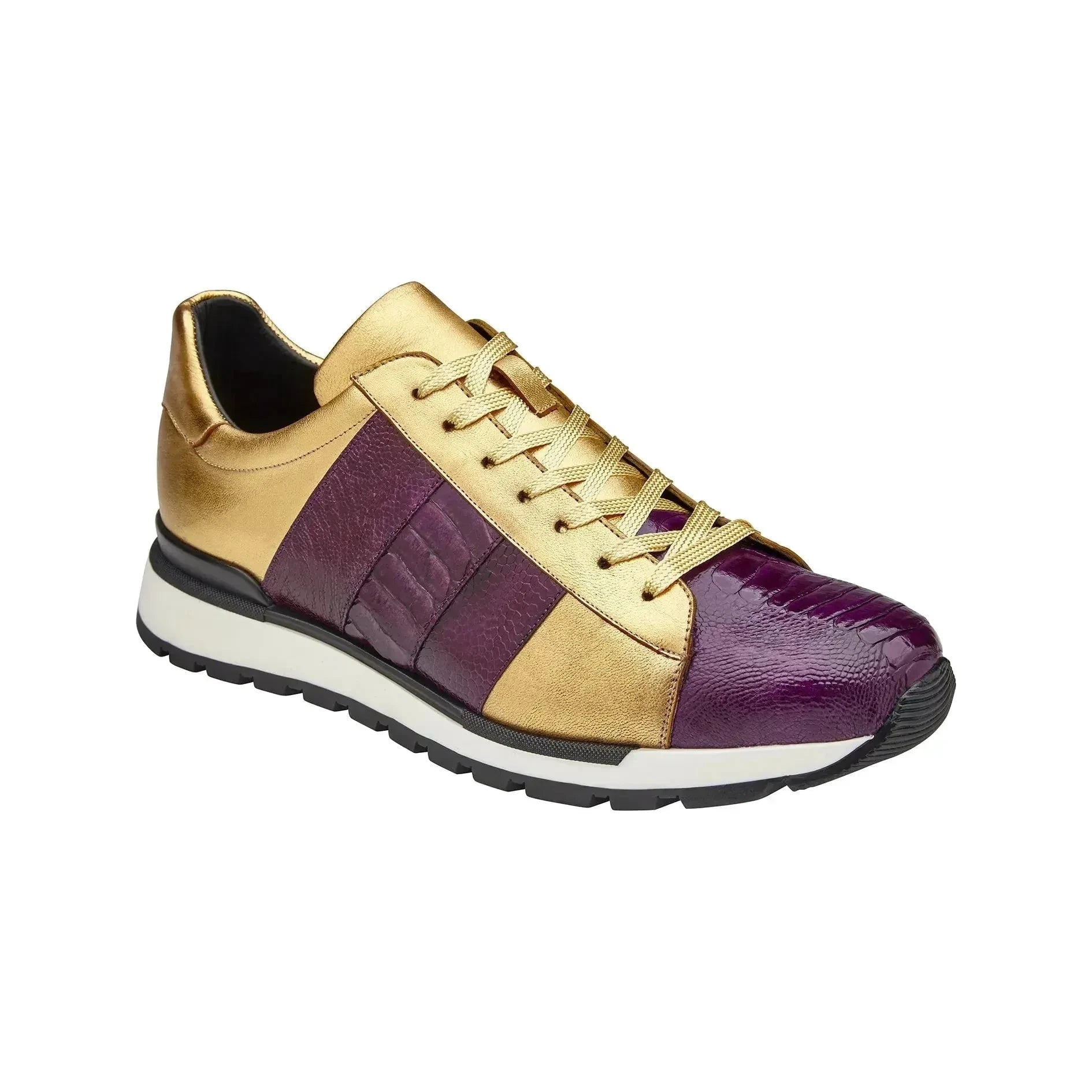 Belvedere Blake - Black & Gold Genuine Ostrich Luxury Shoe