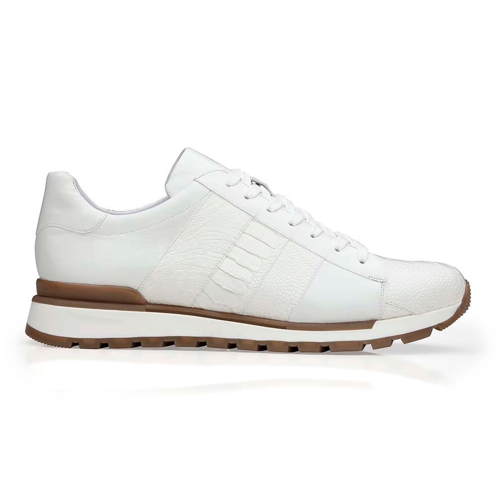 Belvedere Blake Lime/White Genuine Ostrich Leather Shoe