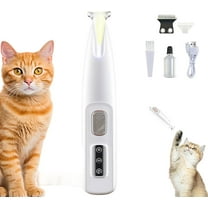 Belvedere Cat Trimmer, 2025 New Belvedir Cat Paw Grooming Trimmer Quiet, Waterproof Rechargeable Cats Shaver for Matted Fur Quiet with LED Light, 2 Wide Blades (1 Set)