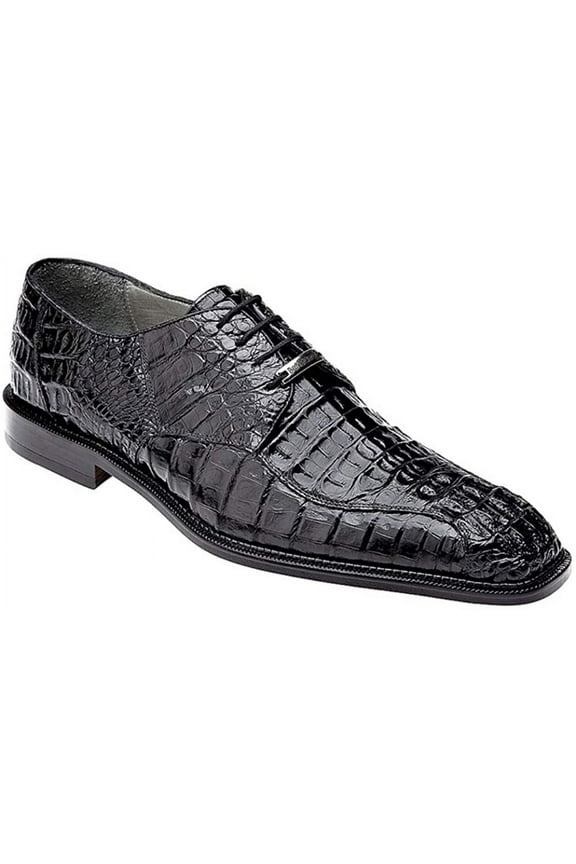 Mens Belvedere Business Shoes Chapo Genuine Crocodile Leather Formal 1465 Black