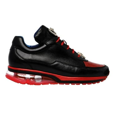 Belvedere Flash Black & Red Genuine Ostrich & Soft Italian Calf Men Sneakers (9)