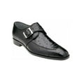 thumbnail image 1 of Belvedere Josh Black Genuine Ostrich Monk Strap Men’s Shoe (8), 1 of 5