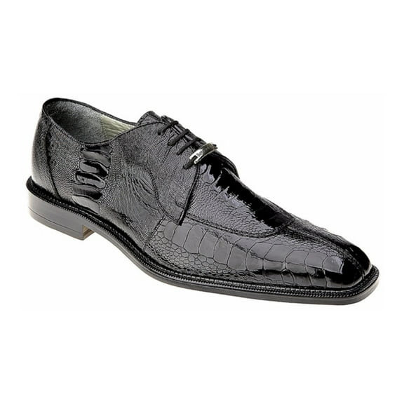 Belvedere Men Siena Dress Exotic shoes Formal Genuine Ostrich Leather 1463 black