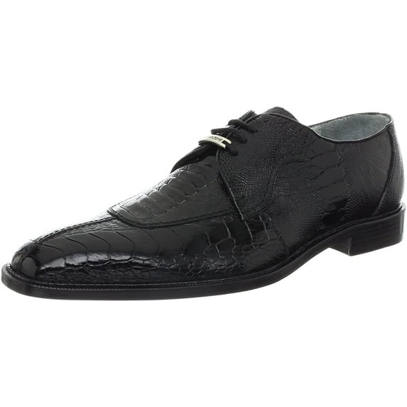 Belvedere Men Siena Dress Exotic shoes Formal Genuine Ostrich Leather 1463 black