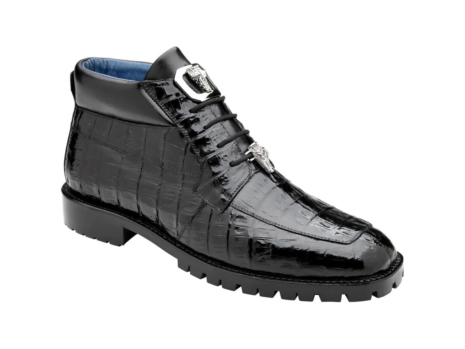 Belvedere London Black Genuine Crocodile Dress Shoe