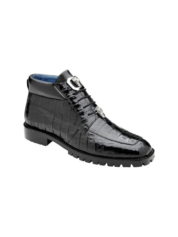 Belvedere Men's Dress Boot Gallardo Genuine Caiman Crocodile Black U02