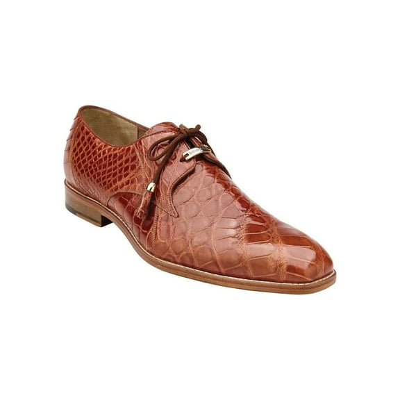 Belvedere Men's Shoes Lago Genuine Alligator Plain Toe Tassel Cognac  14010