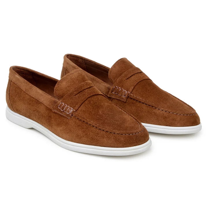 Belvedere - Niko, Italian Suede Penny Loafer - Navy