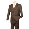 thumbnail image 1 of Vinci Men's Brown 1930s Double Breasted Banker Stripe Suit DSS-4, 1 of 1