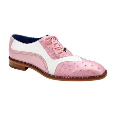 Belvedere Batta Olive All-Over Genuine Ostrich Lace-Up Shoes
