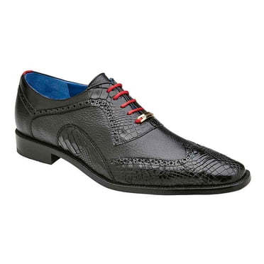 Belvedere Asher Black Genuine Crocodile Leather Oxford
