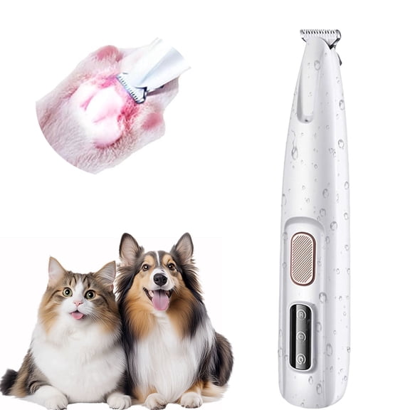 100pcs Belvedir Cat Grooming Trimmer with LED Light, Rechargeable Low Noise Pet Paw Hair Clipper