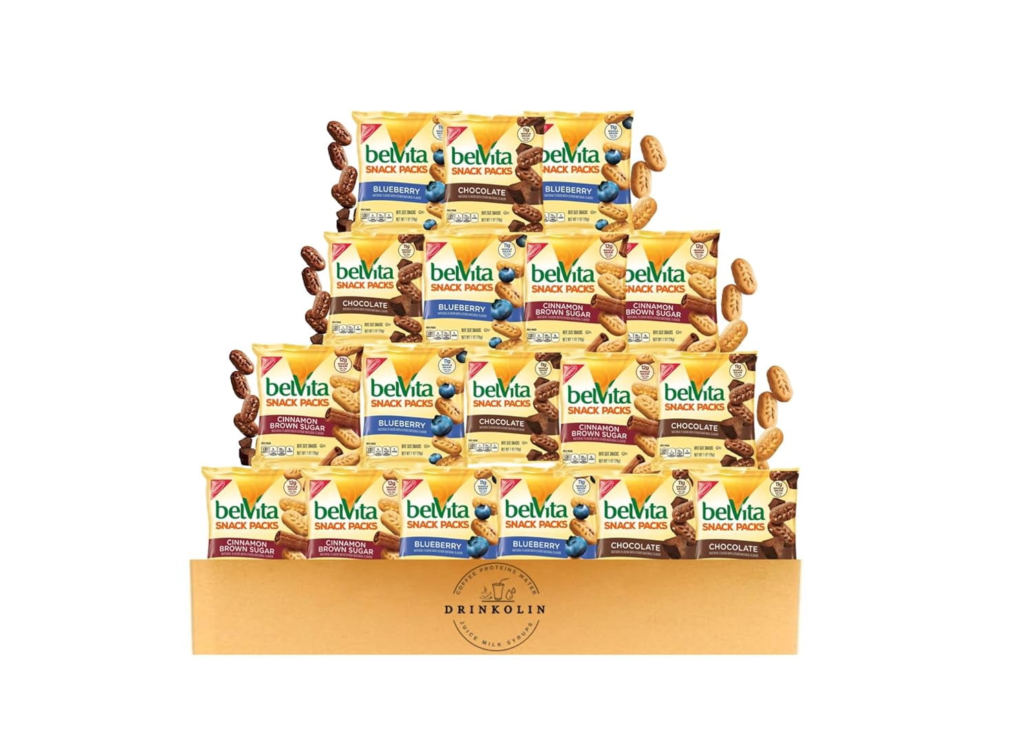 Belvita Bites Breakfast Biscuits Variety Pack. 3 Natural Flavors 6 Chocolate Belvita Snack