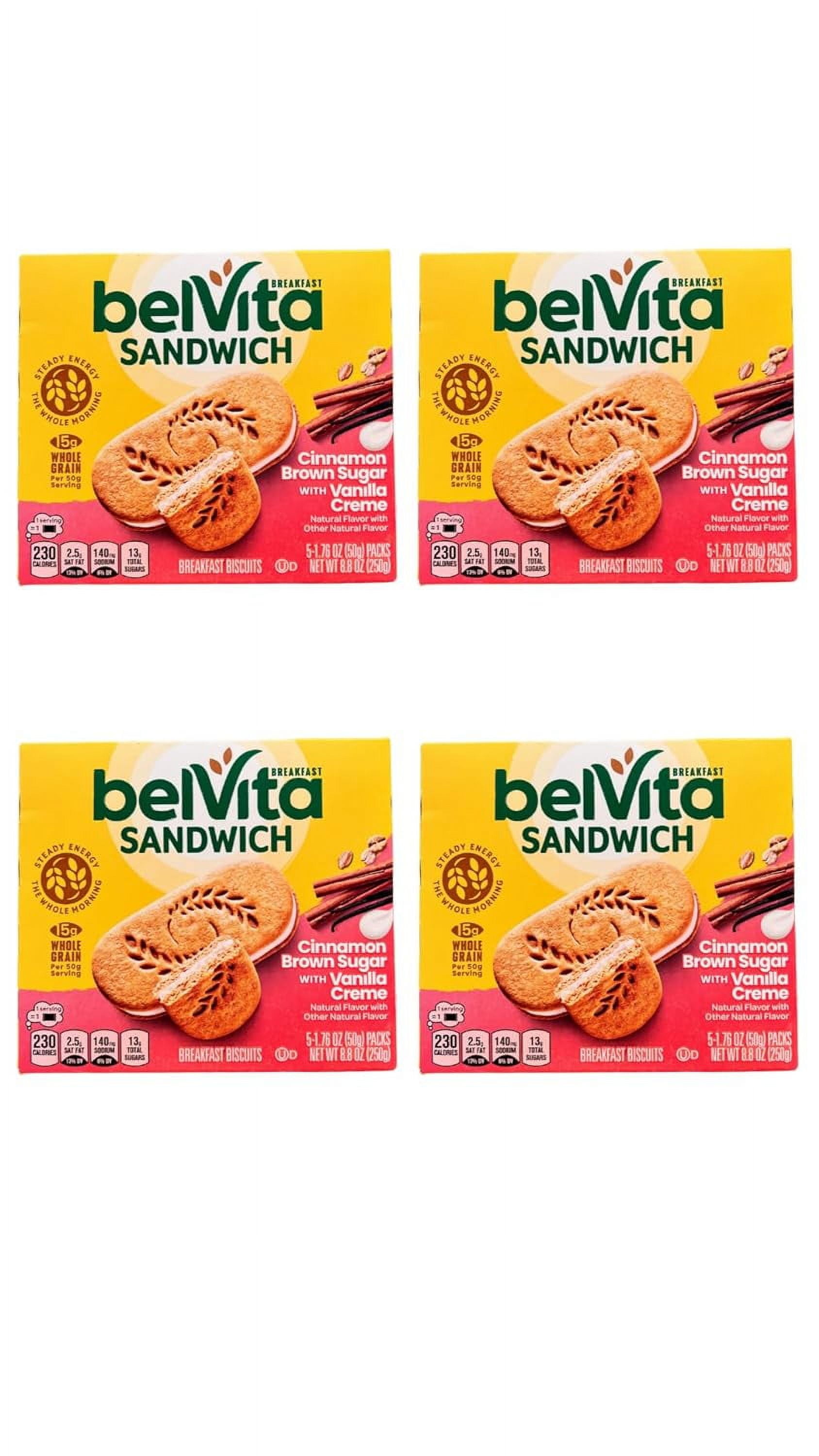Belvita Cinnamon Brown Sugar Vanilla Creme Breakfast Sandwich 5 Count (Pack of 4)