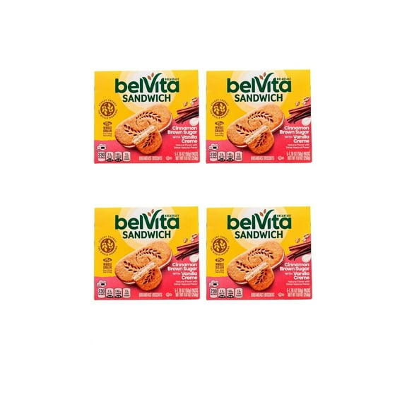 Belvita Cinnamon Brown Sugar Vanilla Creme Breakfast Sandwich 5 Count (Pack of 4)