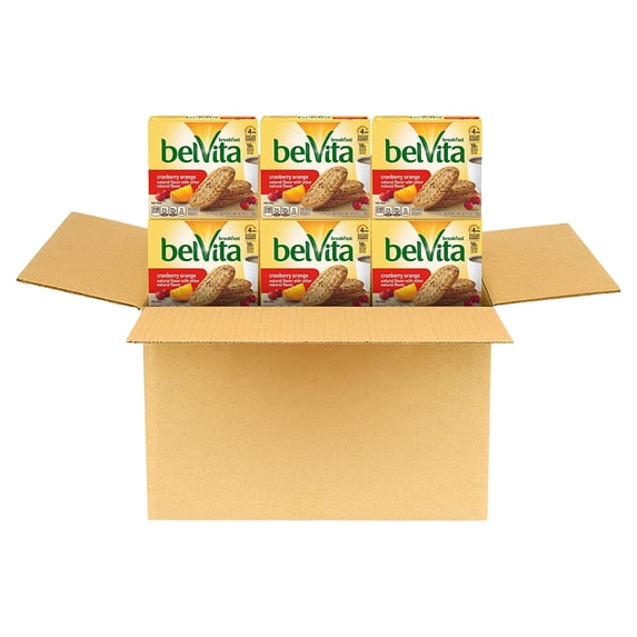 Belvita Cranberry Orange Breakfast Biscuits, 6 Boxes Of 5 Packs (4 Biscuits Per Pack)