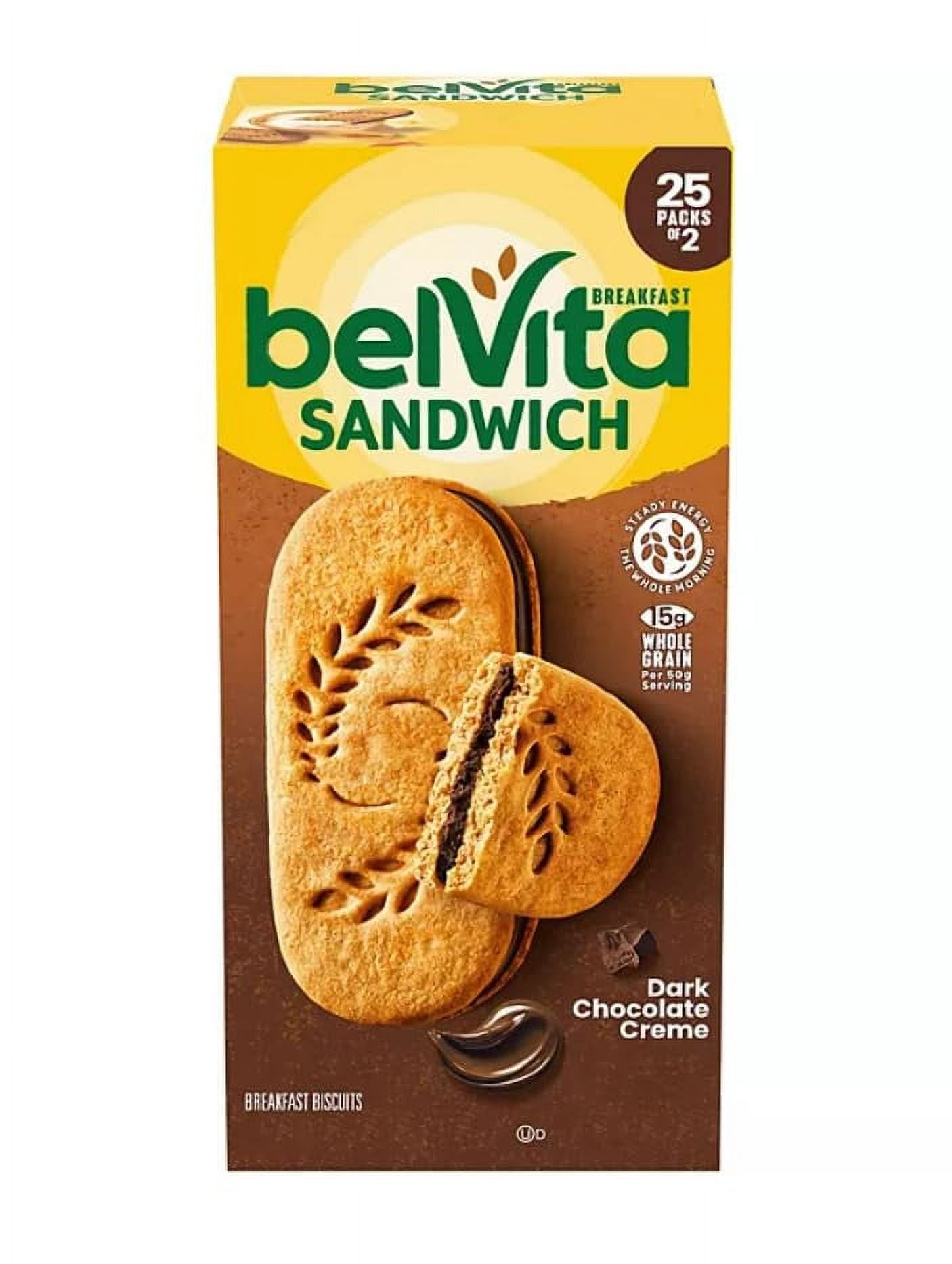 belVita Dark Chocolate Creme Breakfast Biscuits (25 pk.), 1 Count (Pack of 1)