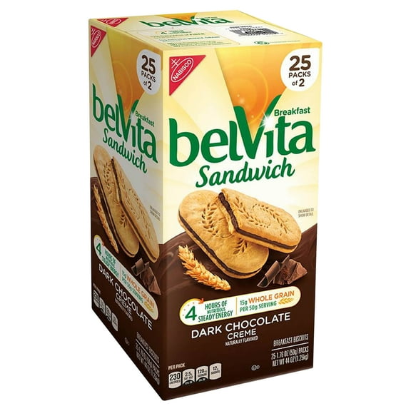 Belvita Dark Chocolate Creme Breakfast Sandwich, 25 ct.
