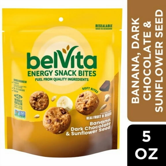 Belvita Energy Snack Bites Banana Dark Chocolate And Sunflower Seed 5.0 oz Packaging May Vary