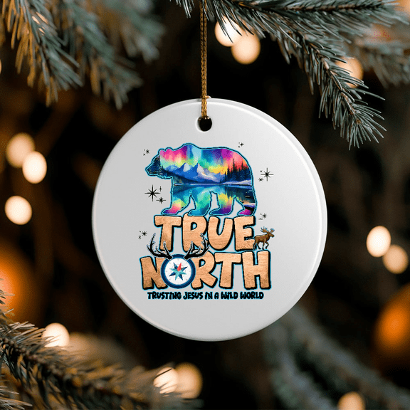Belvo True North VBS 2025 Ornament, Vacation Bible School, Faith Christian Summer Camp Decor, Ceramic Ornament