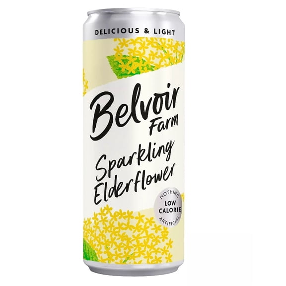 Belvoir Farm Sparkling Elderflower Drink Cans 330ml (Pack of 4)