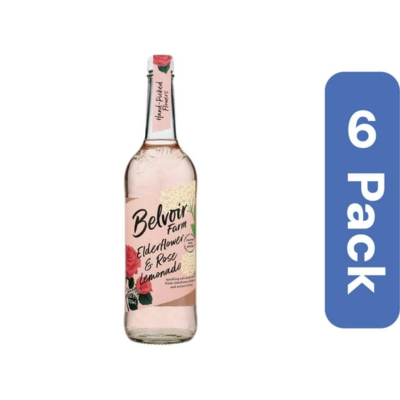 Belvoir Organic Elderflower and Rose Lemonade 25.4 fl oz (Pack of 6)
