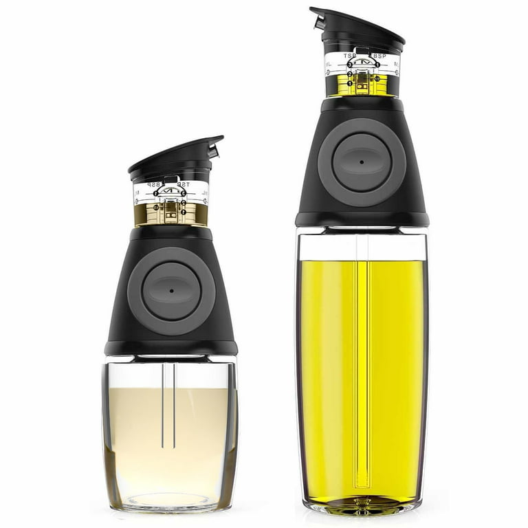 Olive Oil Dispenser Bottle With Bamboo Tray Oil And Vinegar